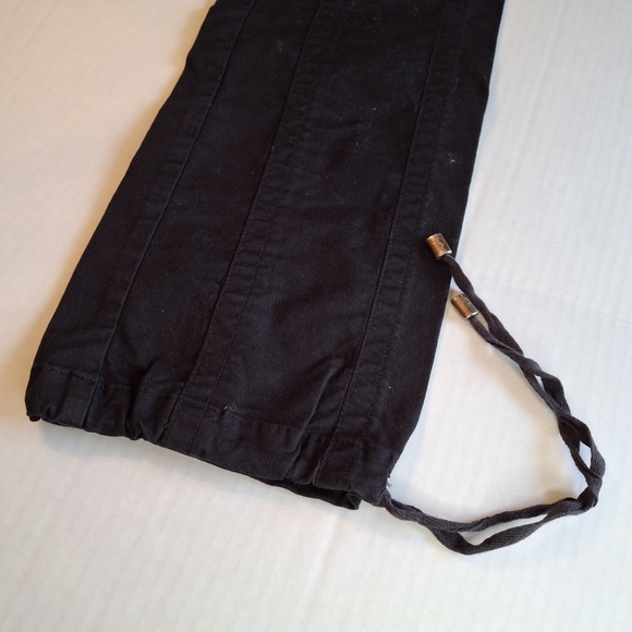Baby Phat Y2K Pants Ankle Drawstring Hem Black Cotton Women Size 5 Junior - Picture 8 of 15